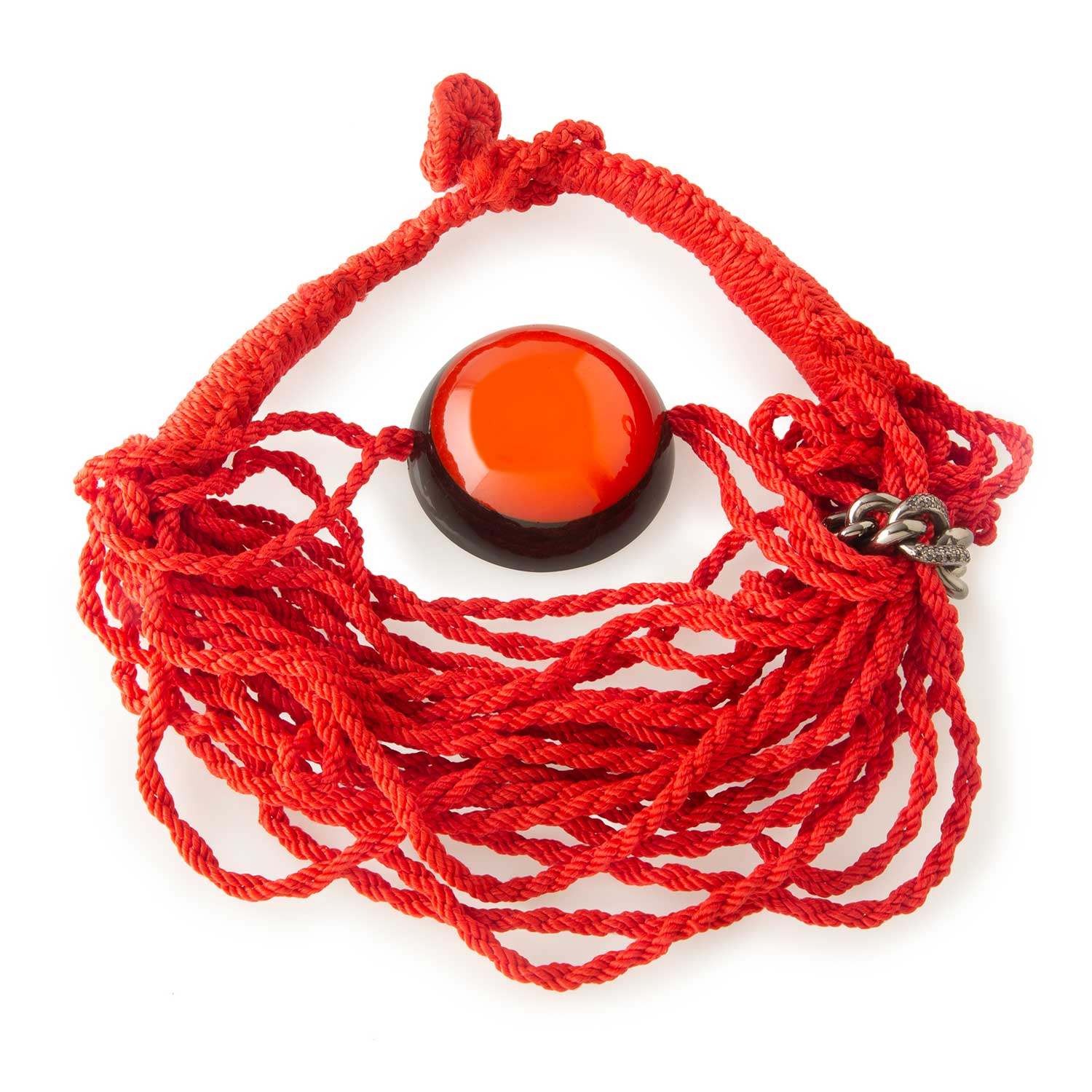 Collana LINOSA, con inserti in resina e argento