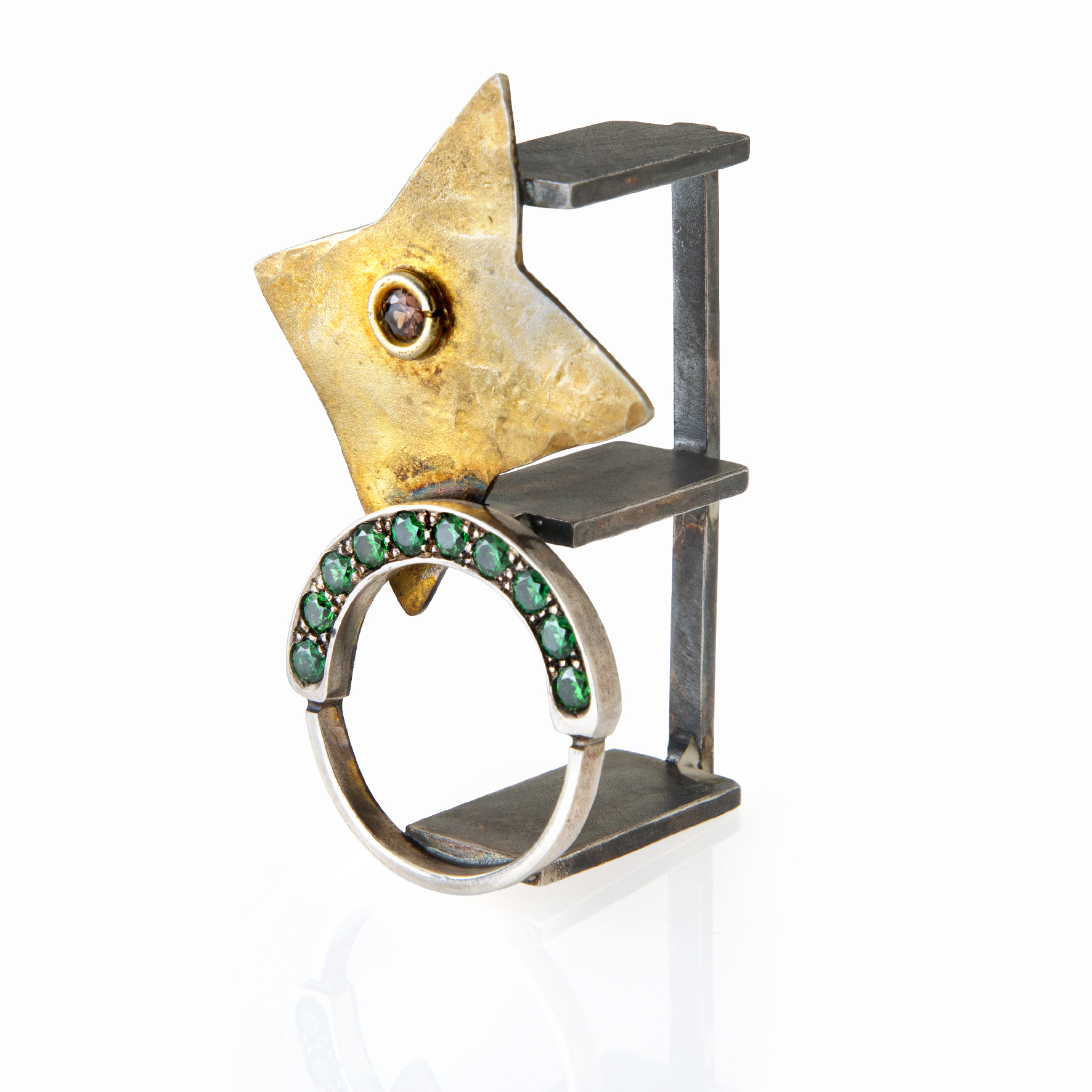 Anello in argento con citrini